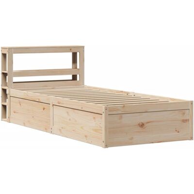 vidaXL Bettrahmen 90x190cm Kieferholz - Bett mit Kopfteil vidaXL Bettrahmen 90x190cm Kieferholz - Bett mit Kopfteil