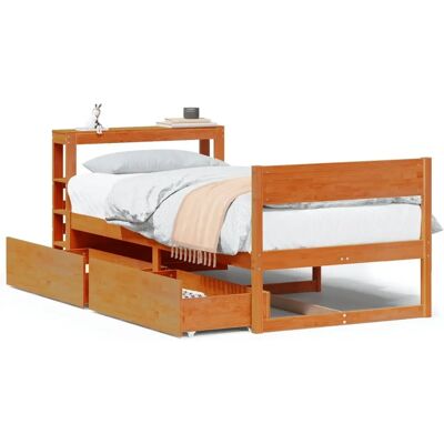 vidaXL Bettgestell - 140x190cm Rustik Kiefernholz - Ohne Matratze vidaXL Bettgestell - 140x190cm Rustik Kiefernholz - Ohne Matratze