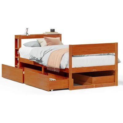 VidaXL Bettgestell - Massiv Kiefernholz - 75x190 cm - Rustik Stil VidaXL Bettgestell - Massiv Kiefernholz - 75x190 cm - Rustik Stil