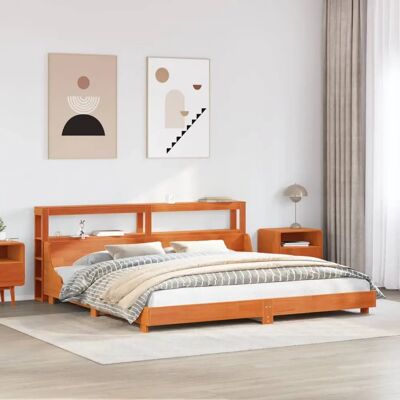 vidaXL Bettgestell 180x200 Wachsbraun Massiv Kiefer vidaXL Bettgestell 180x200 Wachsbraun Massiv Kiefer