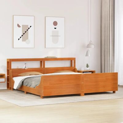 VidaXL Bettgestell 200x200 cm - Massives Kiefernholz, Rustikal VidaXL Bettgestell 200x200 cm - Massives Kiefernholz, Rustikal