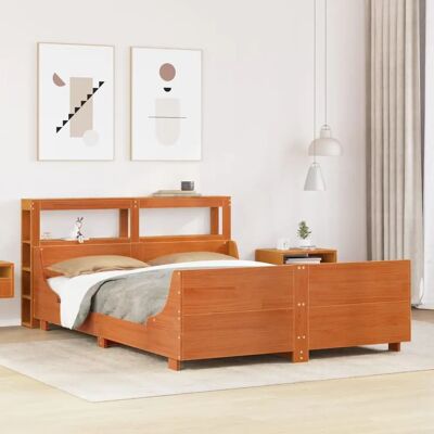 vidaXL Massivtræs seng voksbrun 140x190 cm vidaXL Massivtræs seng voksbrun 140x190 cm