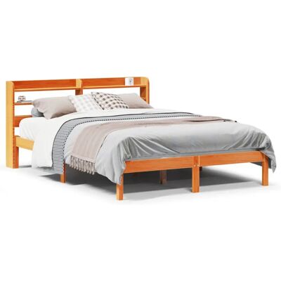 vidaXL Bed Frame with Headboard - 120x190 cm - Wax Brown - Bed frame vidaXL Bed Frame with Headboard - 120x190 cm - Wax Brown - Bed frame