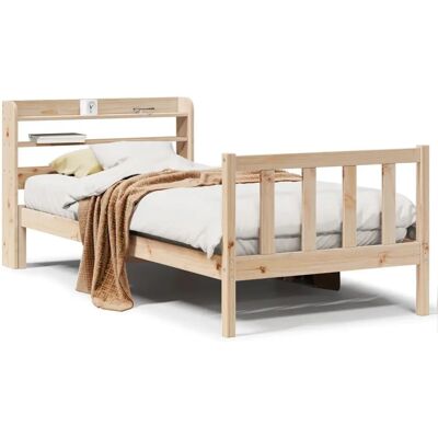 vidaXL 3306564 Holzrahmen mit Regalen - Bettgestell vidaXL 3306564 Holzrahmen mit Regalen - Bettgestell