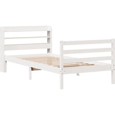 vidaXL Bettgestell mit Kopfteil Weiß 180x200 cm - Bettrahmen vidaXL Bettgestell mit Kopfteil Weiß 180x200 cm - Bettrahmen