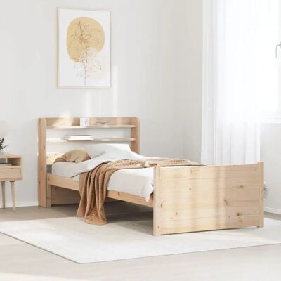 vidaXL Bedframe met hoofdbord 75x190cm - Bed vidaXL Bedframe met hoofdbord 75x190cm - Bed