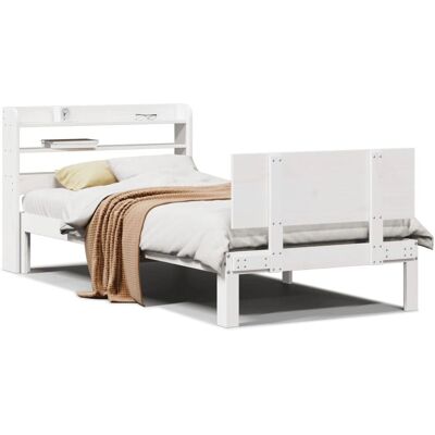 vidaXL Bettgestell mit Kopfteil - Einzelweiß 90x190 cm vidaXL Bettgestell mit Kopfteil - Einzelweiß 90x190 cm