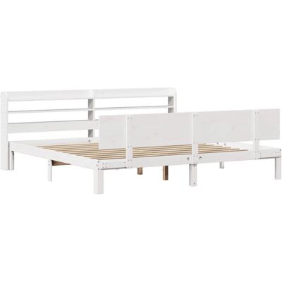 vidaXL 3306834 Bettgestell - Weiß, 180x200 cm, Massiv Kiefernholz vidaXL 3306834 Bettgestell - Weiß, 180x200 cm, Massiv Kiefernholz