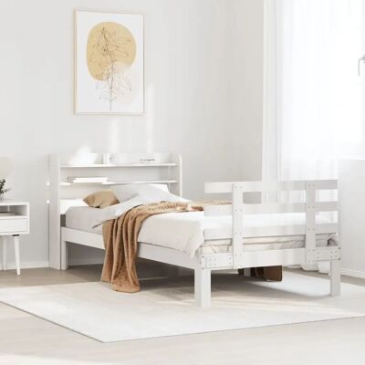 vidaXL Dennenhouten Bed Frame met Hoofdbord - 100x200 cm - Bed Frame vidaXL Dennenhouten Bed Frame met Hoofdbord - 100x200 cm - Bed Frame