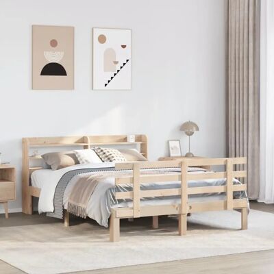 vidaXL Sänkykehys päätyllä - Massiivista mäntypuuta - 160x200 cm - Sängentyyppi vidaXL Sänkykehys päätyllä - Massiivista mäntypuuta - 160x200 cm - Sängentyyppi
