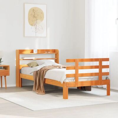 vidaXL Sängram och huvudgavel vaxbrun - Bed Frame & Headboard vidaXL Sängram och huvudgavel vaxbrun - Bed Frame & Headboard