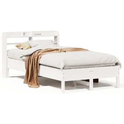VidaXL Bettrahmen Weiß Unterstützung & Rustikal 180x200 - Bettgestell VidaXL Bettrahmen Weiß Unterstützung & Rustikal 180x200 - Bettgestell