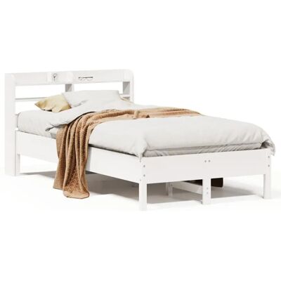 vidaXL Bettrahmen ohne Matratze Weiß 75x190 cm - Massivholz Kiefer vidaXL Bettrahmen ohne Matratze Weiß 75x190 cm - Massivholz Kiefer