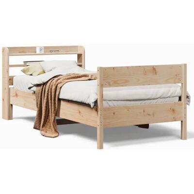 vidaXL Bettgestell 75x190cm Natur Massivholz Kiefer vidaXL Bettgestell 75x190cm Natur Massivholz Kiefer