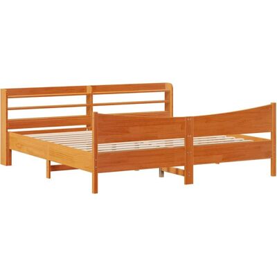 vidaXL Bed Frame met Hoofdbord 200x200cm - Massief Hout vidaXL Bed Frame met Hoofdbord 200x200cm - Massief Hout