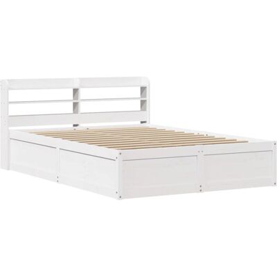 vidaXL Bettgestell mit Kopfteil Weiß 135x190 cm - Bettgestell vidaXL Bettgestell mit Kopfteil Weiß 135x190 cm - Bettgestell