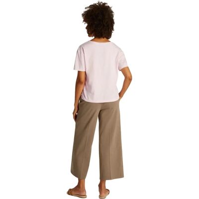 TOMMY HILFIGER SLUB CROP V-NK SS - T-shirt TOMMY HILFIGER SLUB CROP V-NK SS - T-shirt