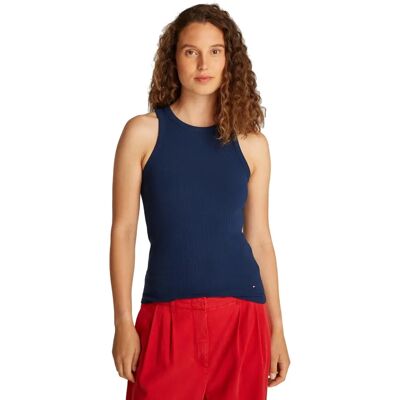 Tommy Hilfiger Marineblau Ärmelloses T-Shirt - Lässige Kleidung Tommy Hilfiger Marineblau Ärmelloses T-Shirt - Lässige Kleidung