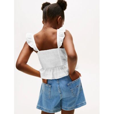 TOMMY HILFIGER - TEXTURED COTTON TOP SLVLS - White - Top TOMMY HILFIGER - TEXTURED COTTON TOP SLVLS - White - Top