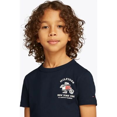 Tommy Hilfiger - Flag Character T-Shirt - Blau - 12M Jungen Tommy Hilfiger - Flag Character T-Shirt - Blau - 12M Jungen