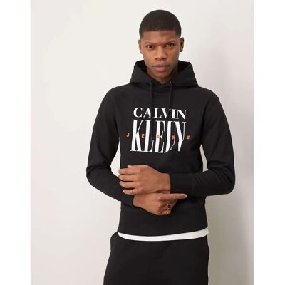 Calvin Klein Jeans Serif Font Graphic Hoodie - Czarny - Casual Calvin Klein Jeans Serif Font Graphic Hoodie - Czarny - Casual