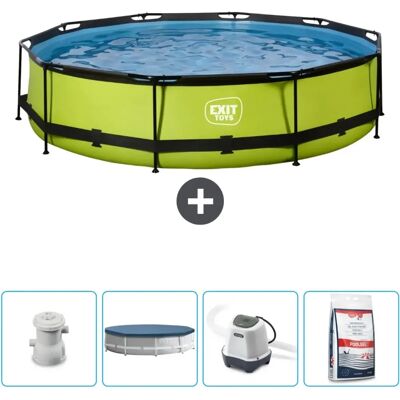 EXIT Toys - Piscina 300x300x76 cm - Verde - Conjunto de piscina EXIT Toys - Piscina 300x300x76 cm - Verde - Conjunto de piscina