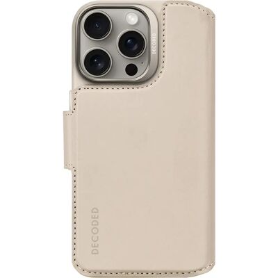 Decoded Cartera desmontable de cuero para iPhone 16 Pro Beige Decoded Cartera desmontable de cuero para iPhone 16 Pro Beige