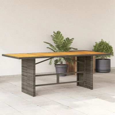 Table de Jardin Prolenta - Bois d'Acacia - Polyrattan - 190x80x74cm - Publicité Table de Jardin Prolenta - Bois d'Acacia - Polyrattan - 190x80x74cm - Publicité