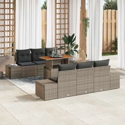 Garten Esstisch-Set 7 Stück - Grau Garten Esstisch-Set 7 Stück - Grau