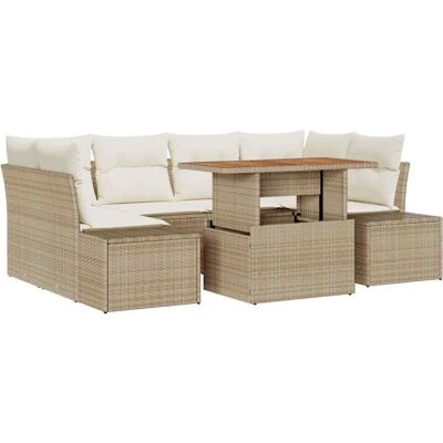 Generic - 7pc Garden Dining Set - Beige - Garden dining set Generic - 7pc Garden Dining Set - Beige - Garden dining set
