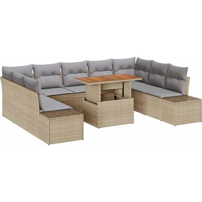 Beige Gartentisch-Set 10 Stück Modular Outdoor Furniture Beige Gartentisch-Set 10 Stück Modular Outdoor Furniture