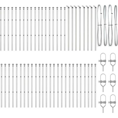 Galvanisierte Stahlzaunpfosten 52 Stk. Ø32 mm 120 cm Galvanisierte Stahlzaunpfosten 52 Stk. Ø32 mm 120 cm