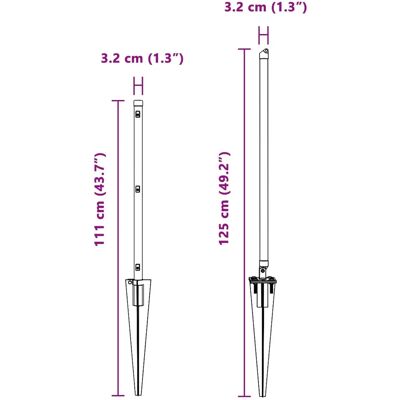 vidaXL Public Zaunpfosten-Spikes 26 Stück Ø32 mm 80 cm - Zaunpfosten-Spikes vidaXL Public Zaunpfosten-Spikes 26 Stück Ø32 mm 80 cm - Zaunpfosten-Spikes