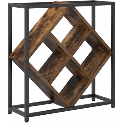 vidaXL Weinschrank Rauch Eichenholz Metallrahmen Holzregale - Weinschrank vidaXL Weinschrank Rauch Eichenholz Metallrahmen Holzregale - Weinschrank