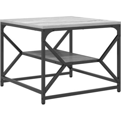 vidaXL Grauer Sonoma Couchtisch mit Regal - 51x50x40 cm vidaXL Grauer Sonoma Couchtisch mit Regal - 51x50x40 cm