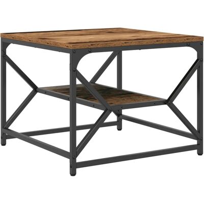 vidaXL Couchtisch mit Regal - Rechteckig 51x50x40 cm Braun - Couchtisch vidaXL Couchtisch mit Regal - Rechteckig 51x50x40 cm Braun - Couchtisch