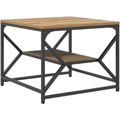 vidaXL Salontafel met plank in artisan eikenhout - 51x50x40 cm - Coffee Table vidaXL Salontafel met plank in artisan eikenhout - 51x50x40 cm - Coffee Table