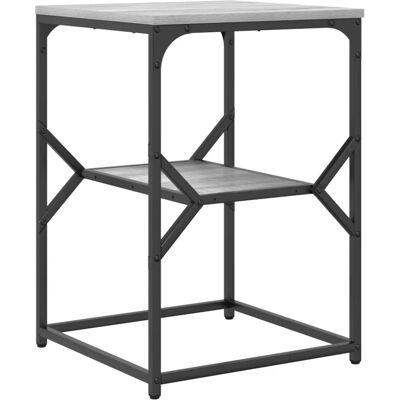 vidaXL Sonoma Grey Bedside Table - Rectangular Compact Nightstand vidaXL Sonoma Grey Bedside Table - Rectangular Compact Nightstand