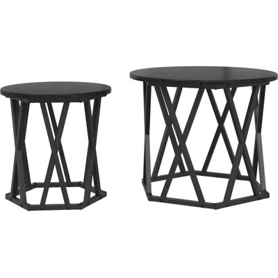 vidaXL Schwarzes Eichenholz Tischset 2er Set - Schreibtischzubehör vidaXL Schwarzes Eichenholz Tischset 2er Set - Schreibtischzubehör