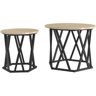 vidaXL Sonoma Eiche Nesting Beistelltische - 2 Stk. vidaXL Sonoma Eiche Nesting Beistelltische - 2 Stk.