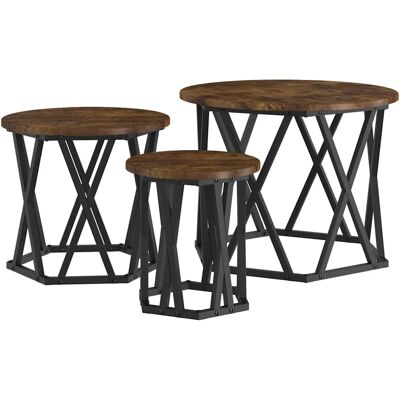 vidaXL Ronde Salontafel van Gerookt Eiken - Salontafel vidaXL Ronde Salontafel van Gerookt Eiken - Salontafel