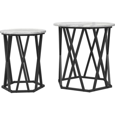 vidaXL Beistelltische Set aus 2 Grau Sonoma - Beistelltische vidaXL Beistelltische Set aus 2 Grau Sonoma - Beistelltische