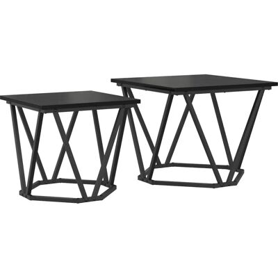 vidaXL Zwarte Eiken Salontafel - Klein Zeskantig vidaXL Zwarte Eiken Salontafel - Klein Zeskantig