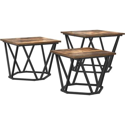 VidaXL Nachtkastjes Set - 3 stuks Gerookd Eiken Modern Design VidaXL Nachtkastjes Set - 3 stuks Gerookd Eiken Modern Design
