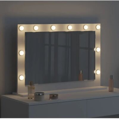 VIDAXL Biały LED Lustro do Makijażu - Montaż na Ścianie - 80x55x18 cm VIDAXL Biały LED Lustro do Makijażu - Montaż na Ścianie - 80x55x18 cm