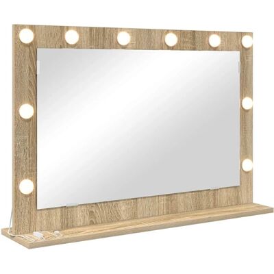 Vidaxl Sonoma Dąb Lustro - LED Nowoczesne na Ścianę Vidaxl Sonoma Dąb Lustro - LED Nowoczesne na Ścianę