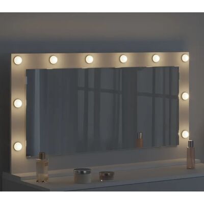 Lustro MDF Białe Vidaxl - Nowoczesne z LED na Ścianę Lustro MDF Białe Vidaxl - Nowoczesne z LED na Ścianę