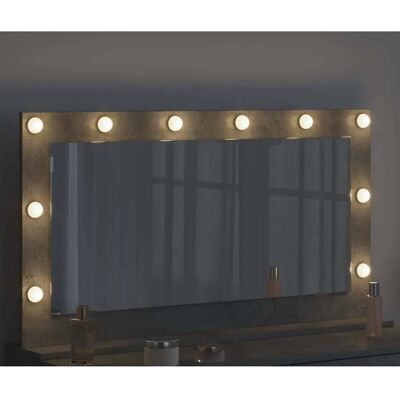 vidaXL LED Lustro Szary Beton - Muralne Lustro Łazienkowe vidaXL LED Lustro Szary Beton - Muralne Lustro Łazienkowe