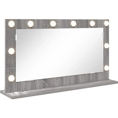Vidaxl Wandspiegel in Grau Sonoma mit LED - Bad & Make-up Vidaxl Wandspiegel in Grau Sonoma mit LED - Bad & Make-up