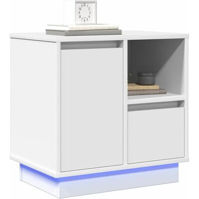 Blanco Mediana Nightstand - Modern MDF Rectangular Night Table Blanco Mediana Nightstand - Modern MDF Rectangular Night Table